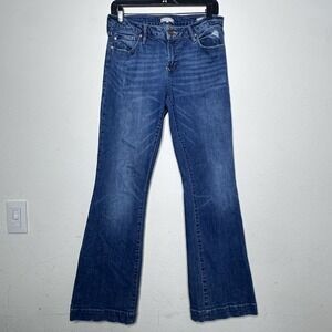 Dear John Rosie Flare Jeans Women's Size 30 Medium Wash Distressed Stretch Denim